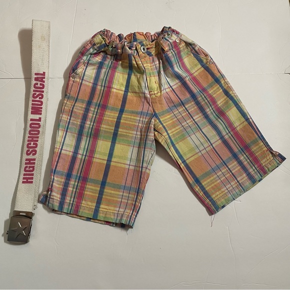 Disney Other - Disney High School Musical Girls Multicolor Striped Shorts with Belt Size 10